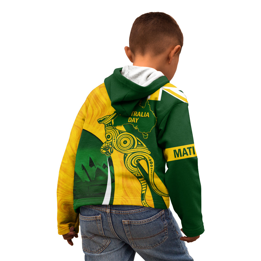 Matildas Soccer Kid Hoodie 2024 Happy Australia Day Kangaroo Aussie Proud - National Color