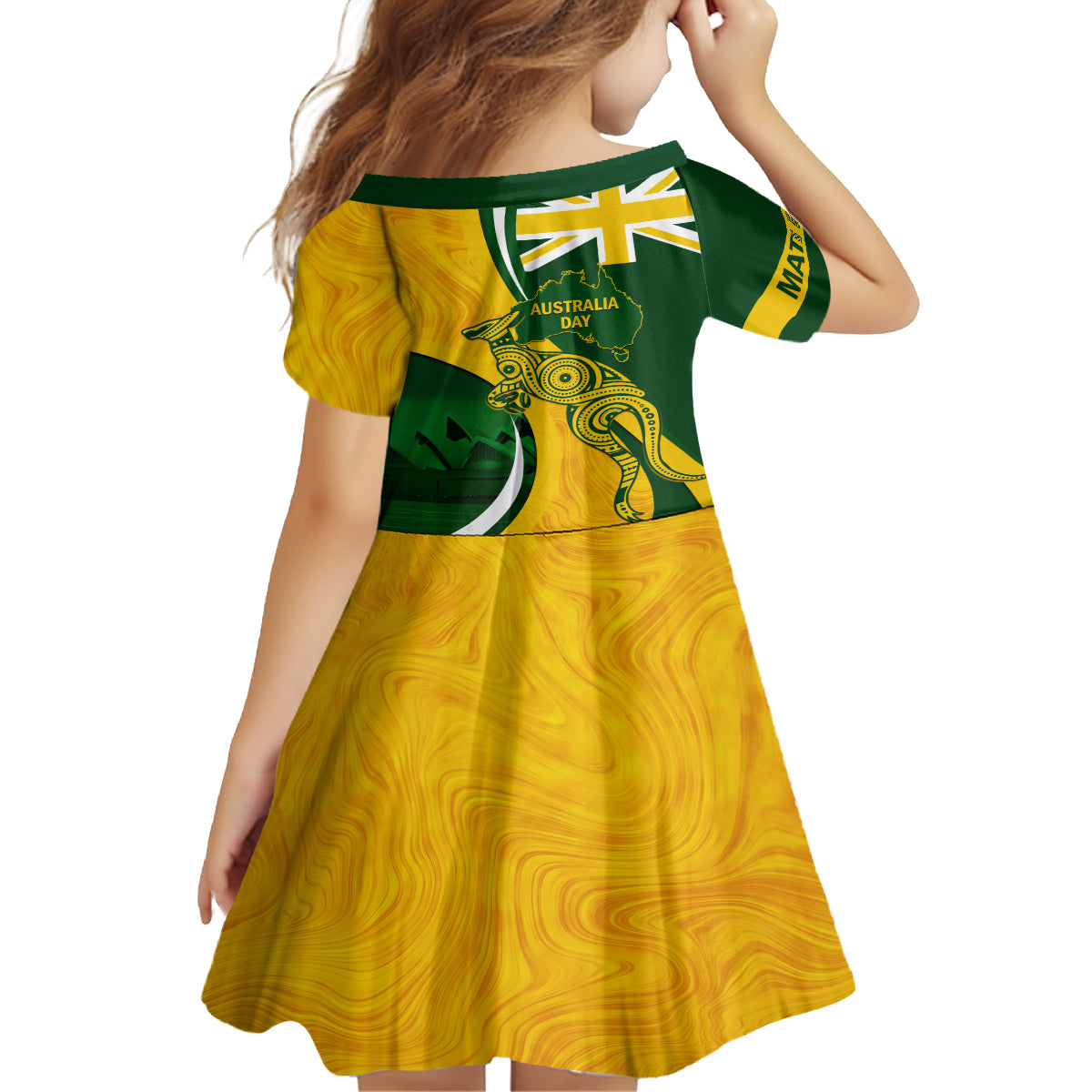 Matildas Soccer Kid Short Sleeve Dress 2024 Happy Australia Day Kangaroo Aussie Proud - National Color