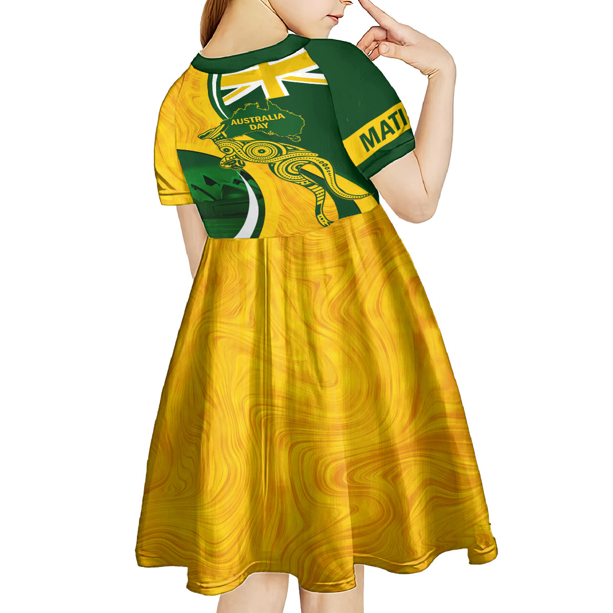 Matildas Soccer Kid Short Sleeve Dress 2024 Happy Australia Day Kangaroo Aussie Proud - National Color