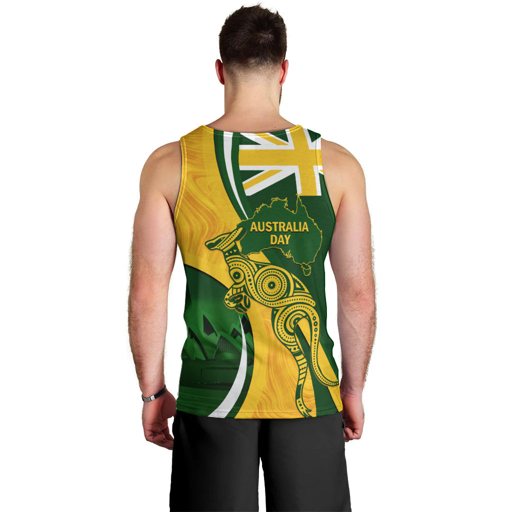 Matildas Soccer Men Tank Top 2024 Happy Australia Day Kangaroo Aussie Proud - National Color