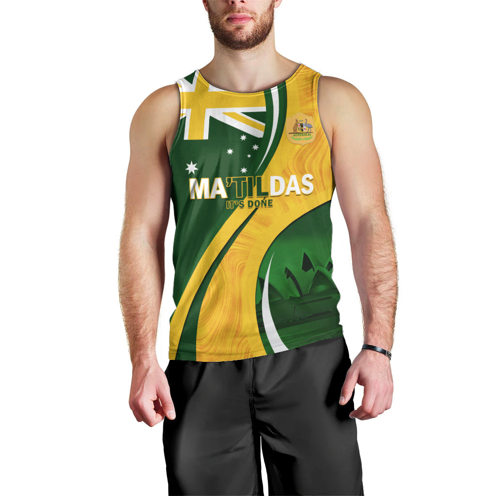 Matildas Soccer Men Tank Top 2024 Happy Australia Day Kangaroo Aussie Proud - National Color