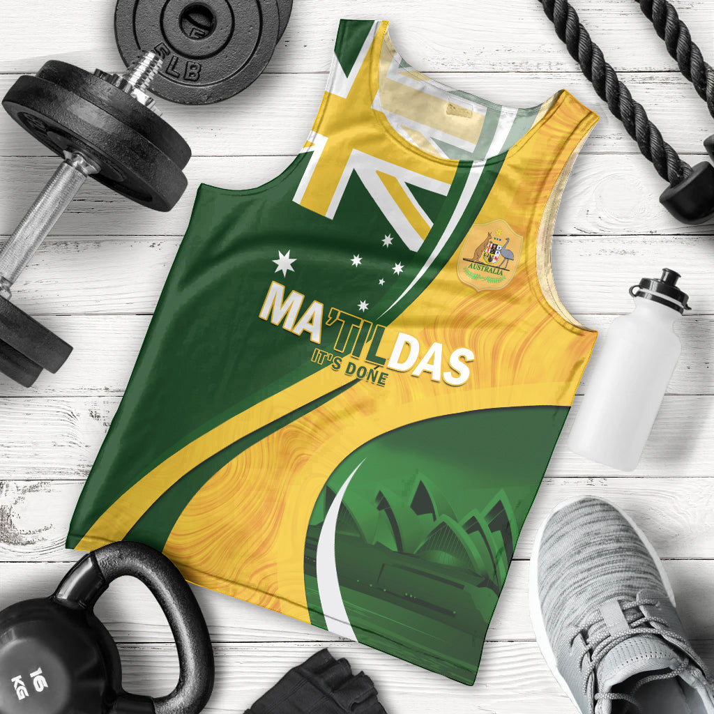 Matildas Soccer Men Tank Top 2024 Happy Australia Day Kangaroo Aussie Proud - National Color