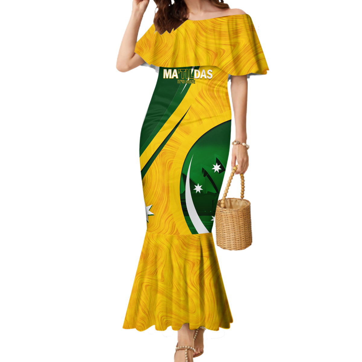 Matildas Soccer Mermaid Dress 2024 Happy Australia Day Kangaroo Aussie Proud - National Color