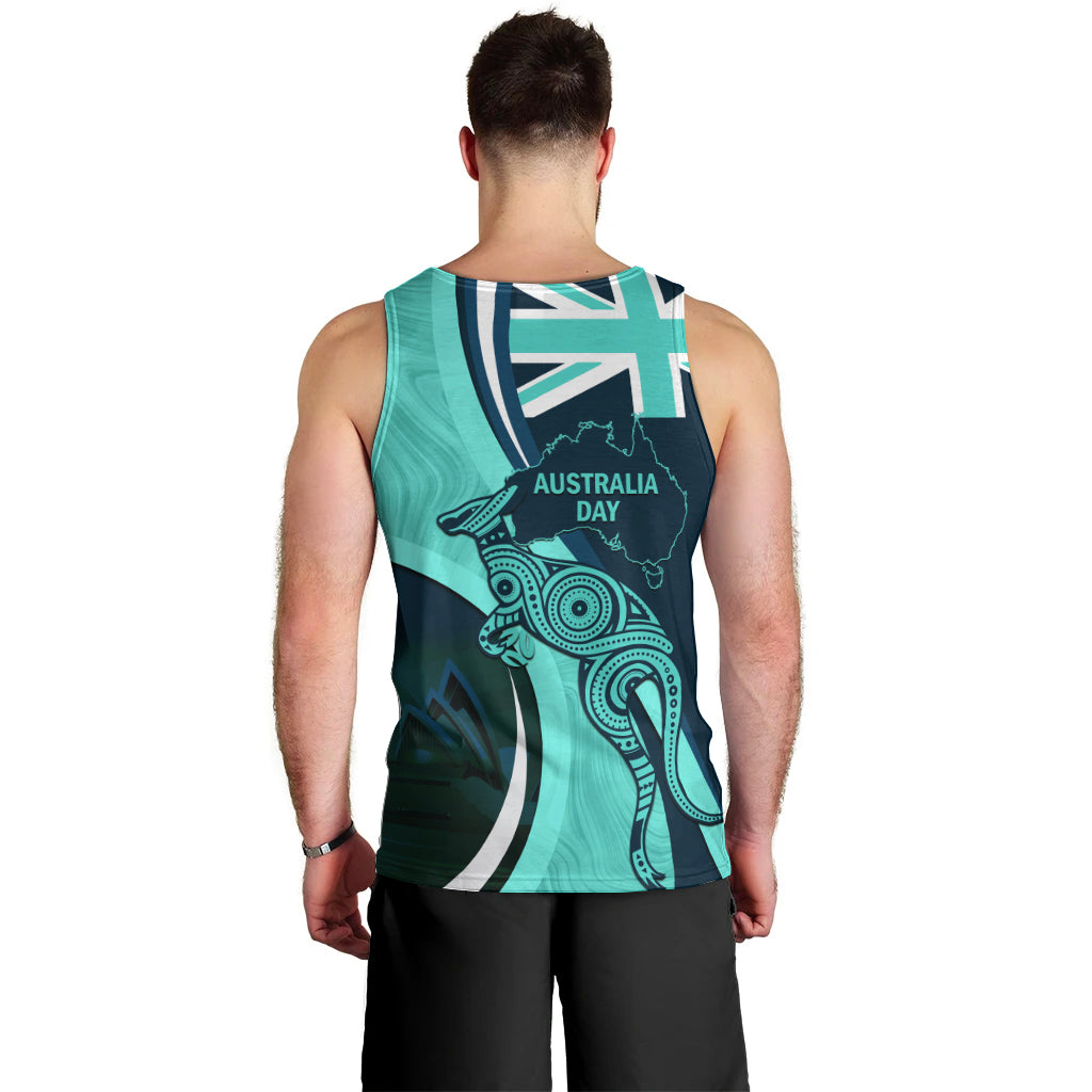 Matildas Soccer Men Tank Top 2024 Happy Australia Day Kangaroo Aussie Proud - Turquoise