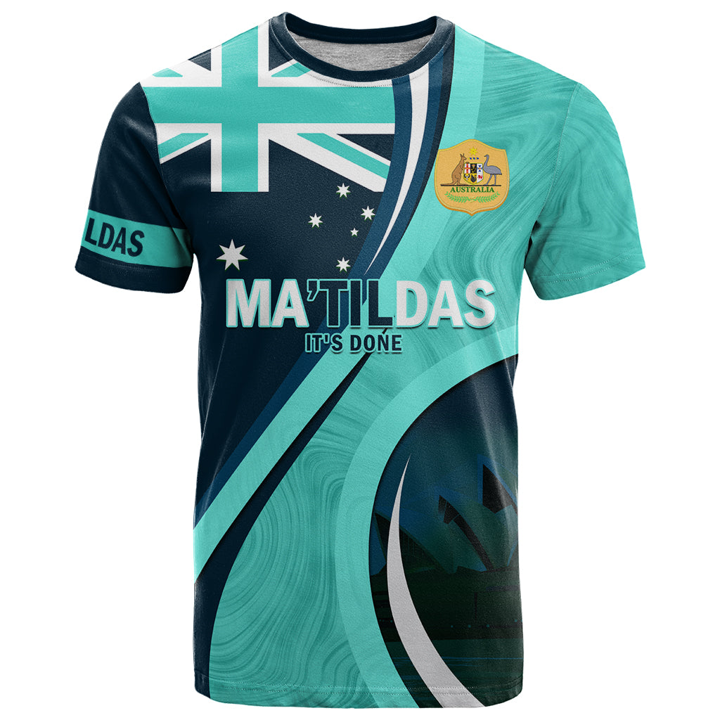 Matildas Soccer T Shirt 2024 Happy Australia Day Kangaroo Aussie Proud - Turquoise