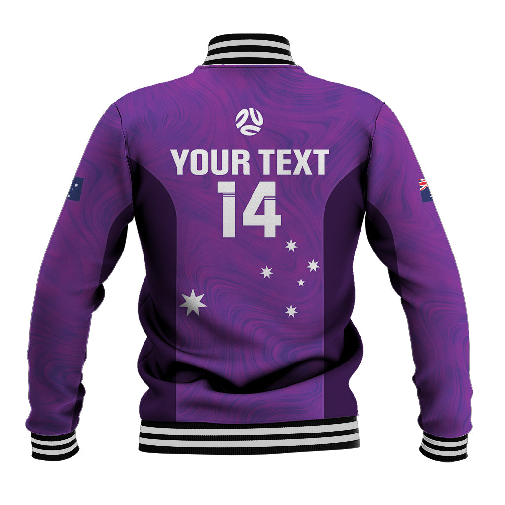 Custom Australia Soccer Baseball Jacket Matildas Go Champions - Purple