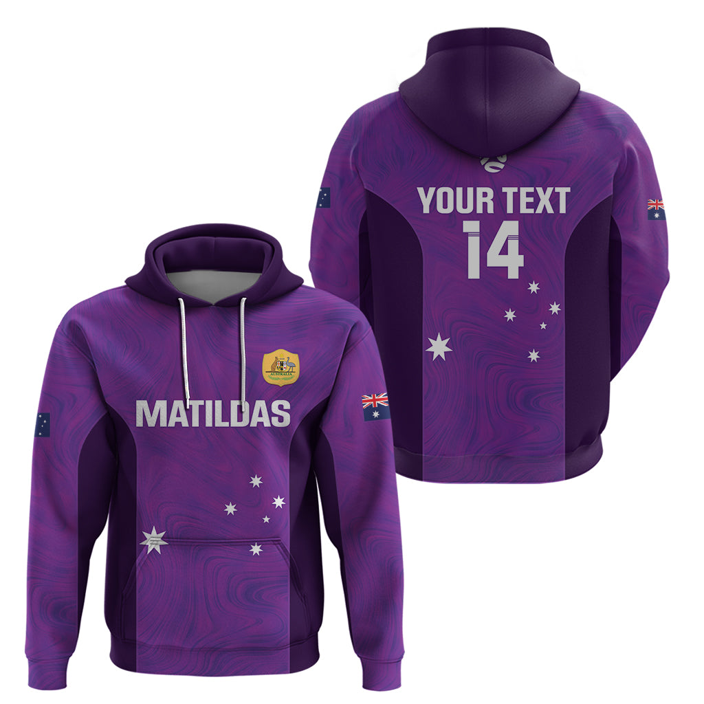 Custom Australia Soccer Hoodie Matildas Go Champions - Purple