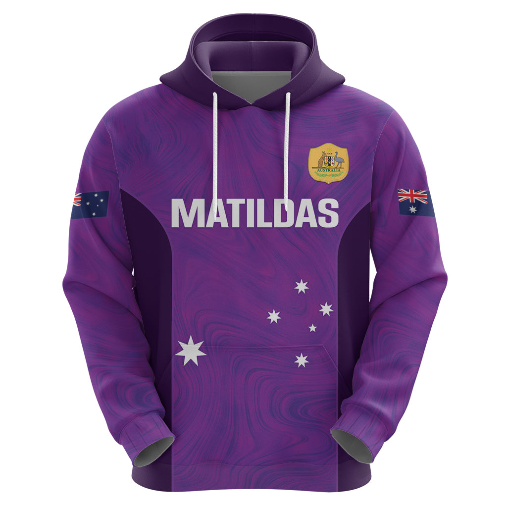 Custom Australia Soccer Hoodie Matildas Go Champions - Purple