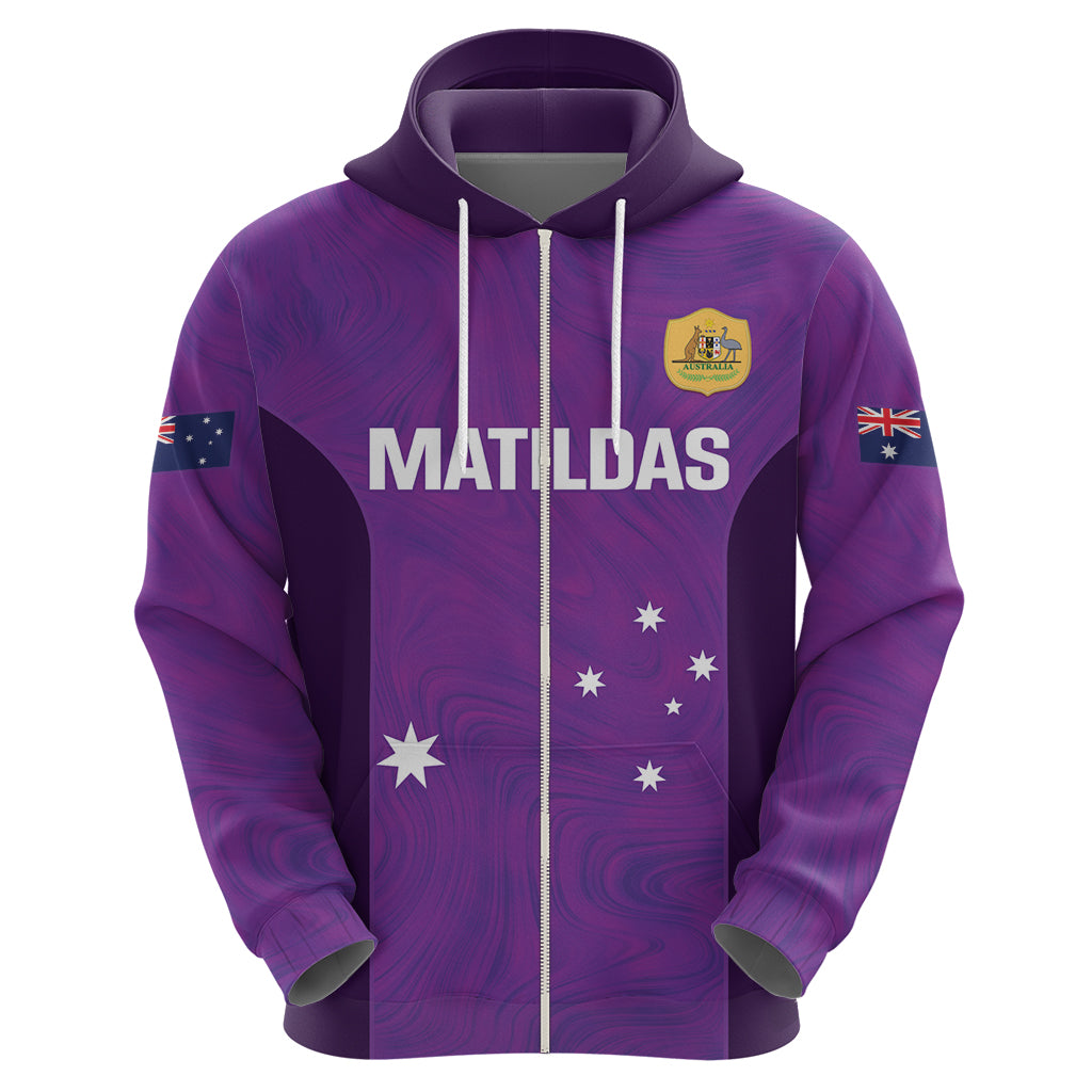 Custom Australia Soccer Hoodie Matildas Go Champions - Purple