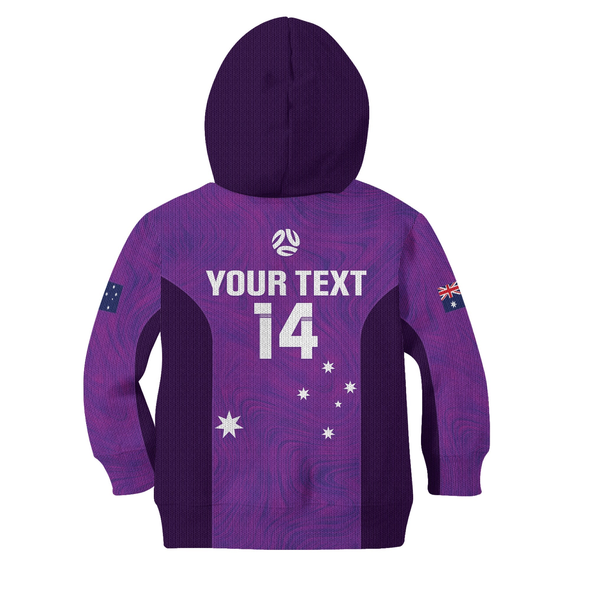 Custom Australia Soccer Kid Hoodie Matildas Go Champions - Purple LT14