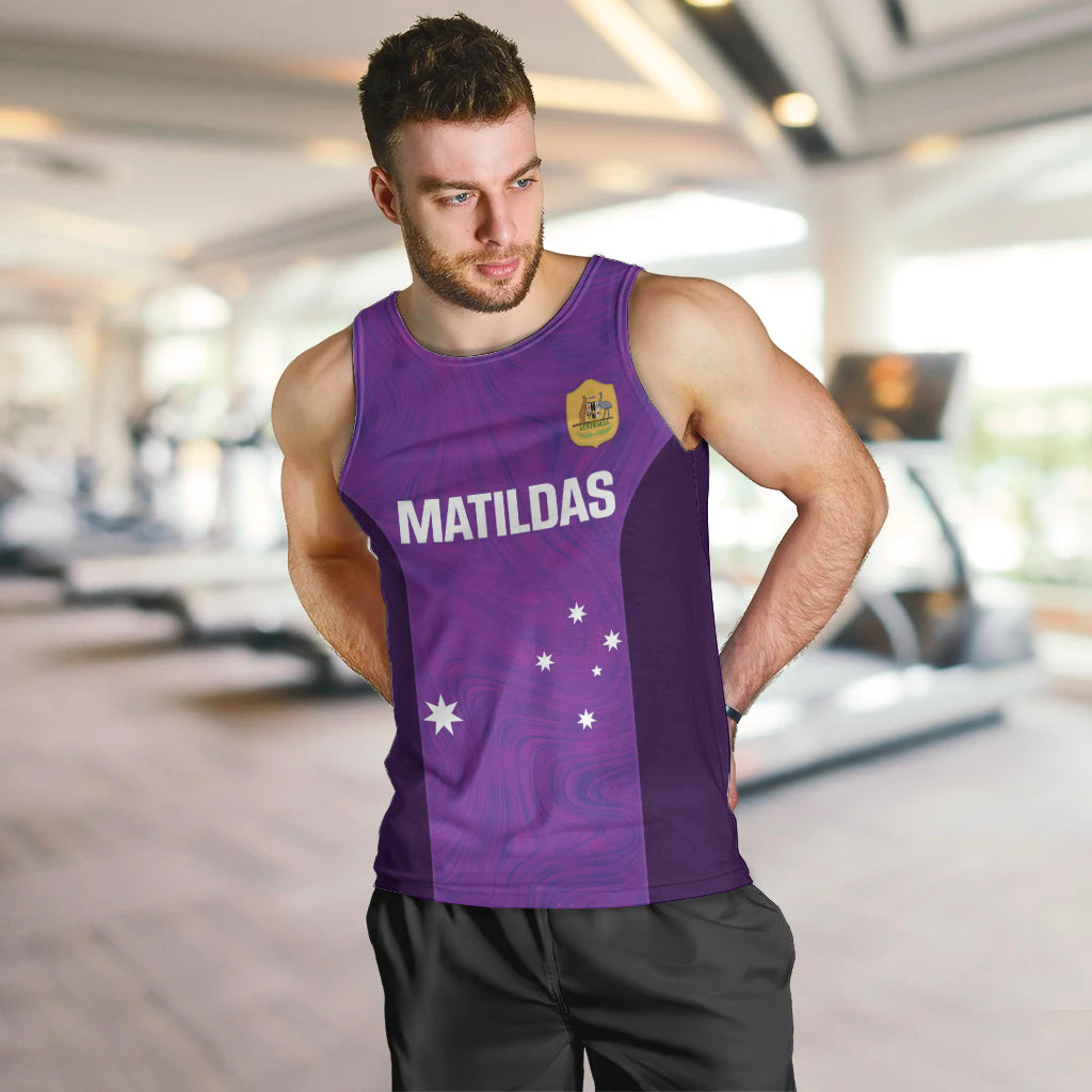 Custom Australia Soccer Men Tank Top Matildas Go Champions - Purple