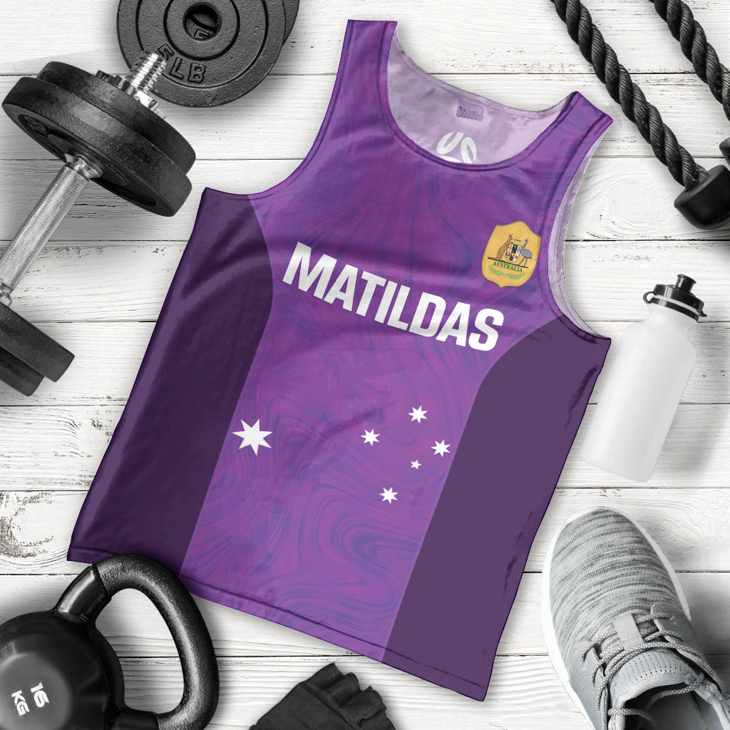 Custom Australia Soccer Men Tank Top Matildas Go Champions - Purple