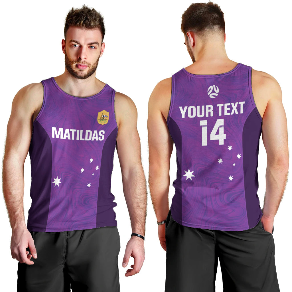 Custom Australia Soccer Men Tank Top Matildas Go Champions - Purple