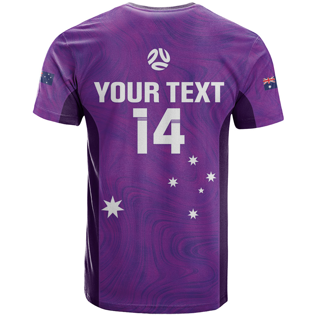 Custom Australia Soccer T Shirt Matildas Go Champions - Purple