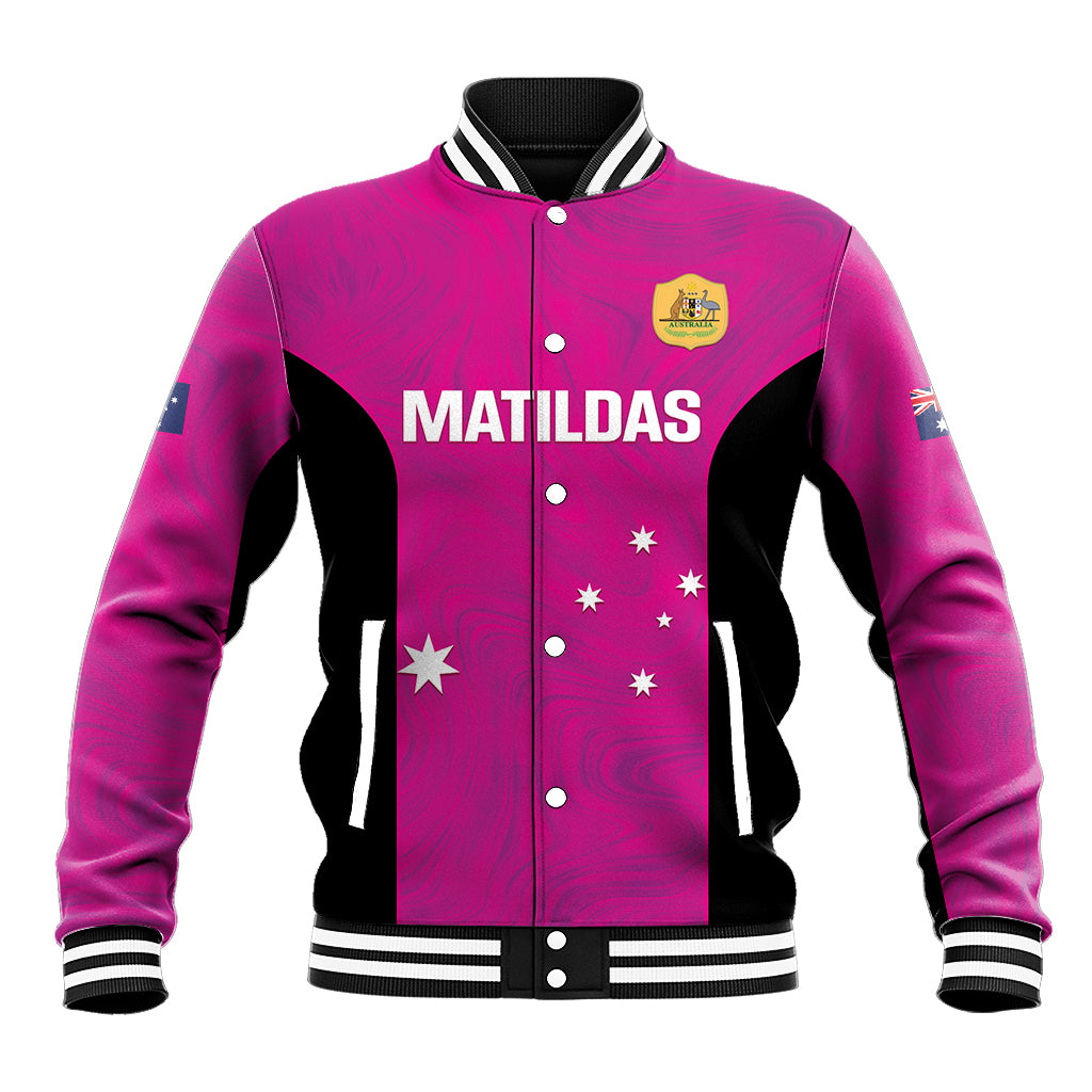 Custom Australia Soccer Baseball Jacket Matildas Go Champions - Pink