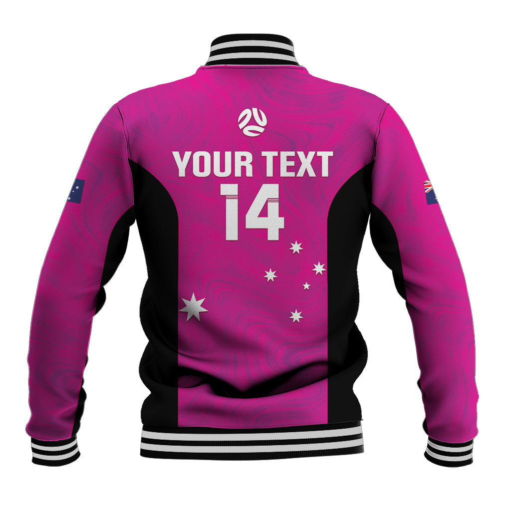 Custom Australia Soccer Baseball Jacket Matildas Go Champions - Pink