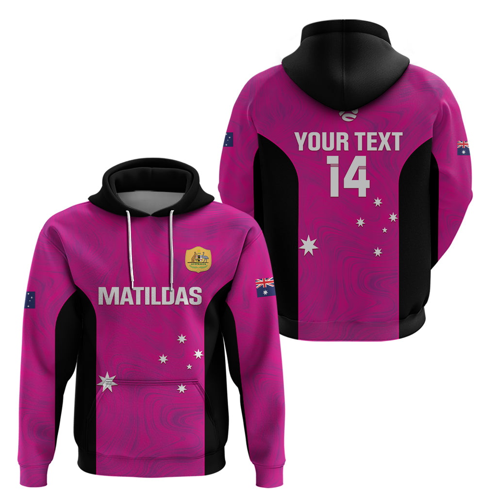 Custom Australia Soccer Hoodie Matildas Go Champions - Pink