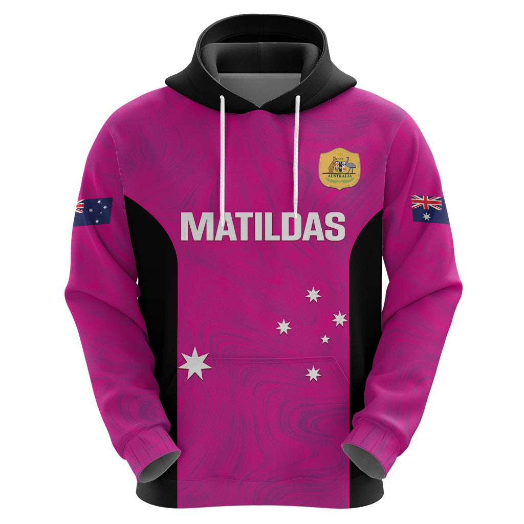 Custom Australia Soccer Hoodie Matildas Go Champions - Pink