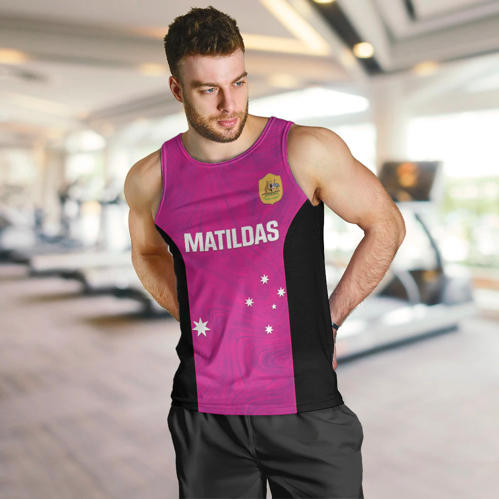 Custom Australia Soccer Men Tank Top Matildas Go Champions - Pink