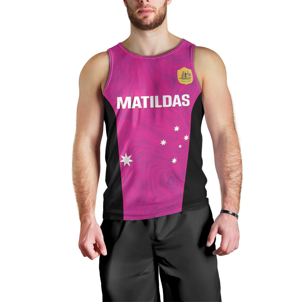 Custom Australia Soccer Men Tank Top Matildas Go Champions - Pink