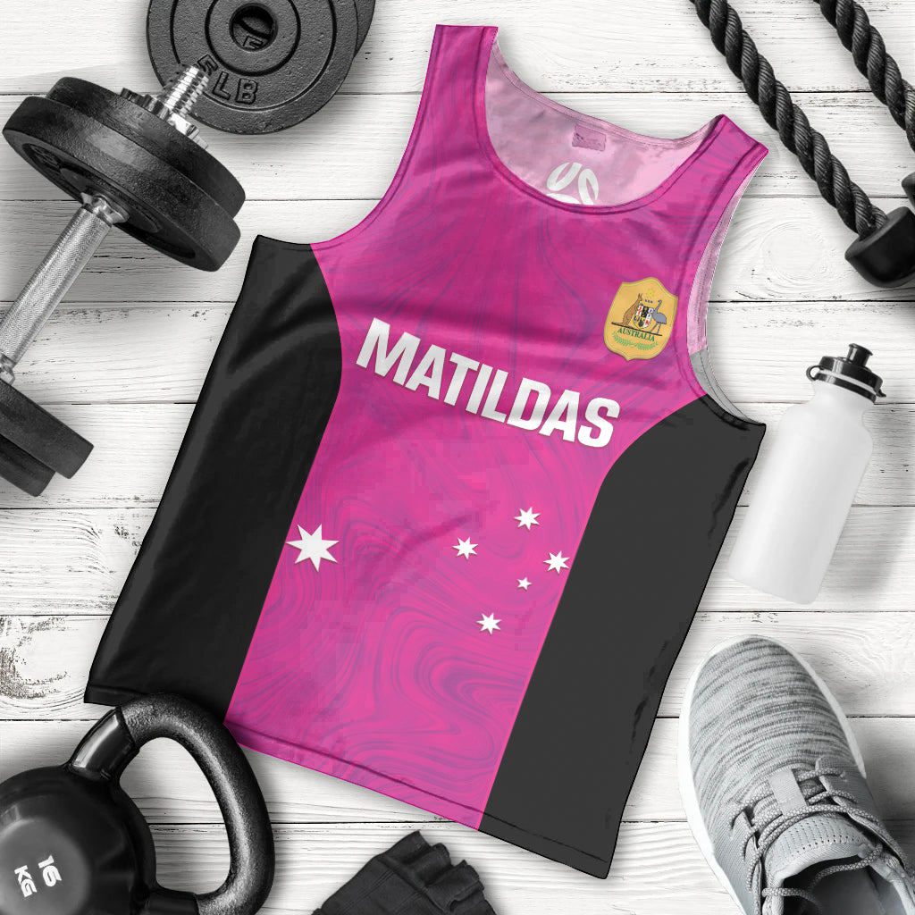 Custom Australia Soccer Men Tank Top Matildas Go Champions - Pink