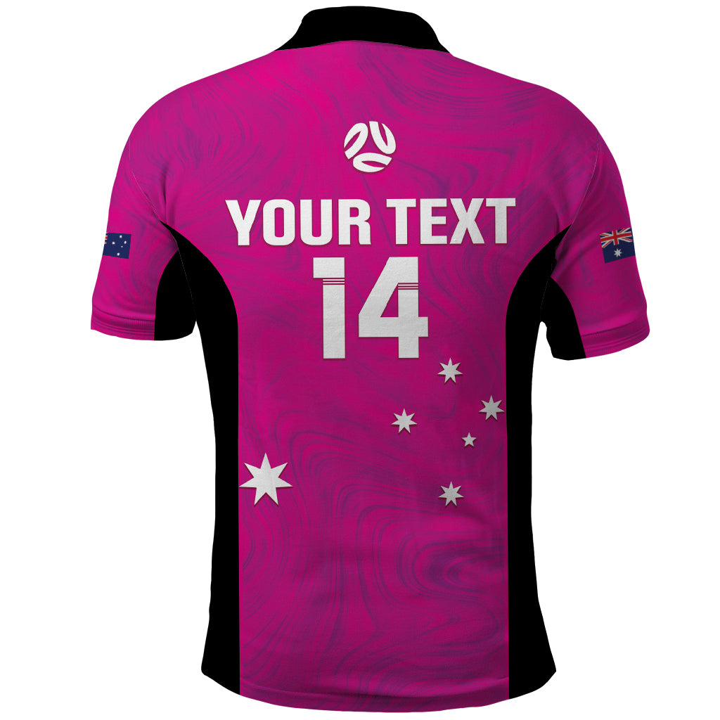 Custom Australia Soccer Polo Shirt Matildas Go Champions - Pink