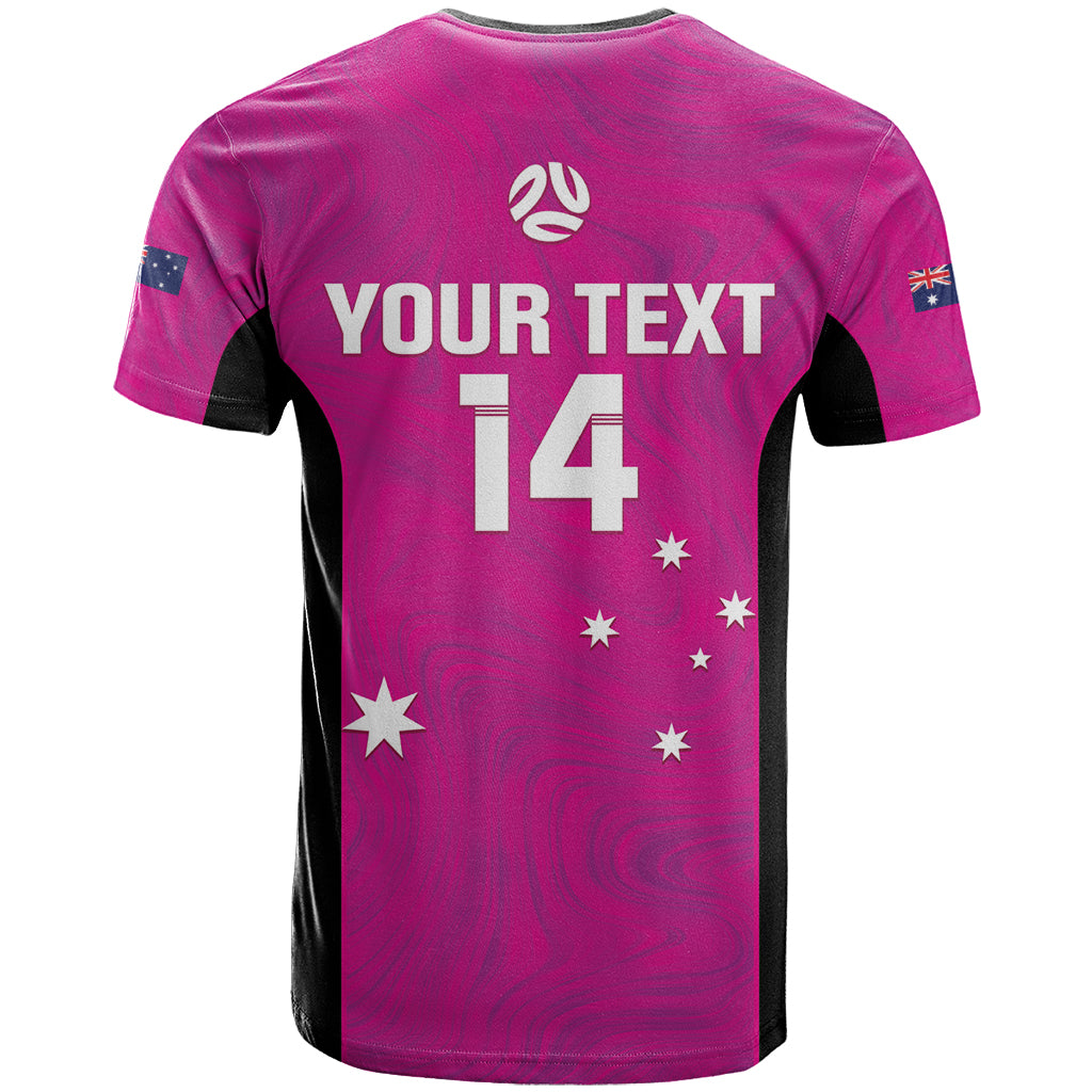 Custom Australia Soccer T Shirt Matildas Go Champions - Pink