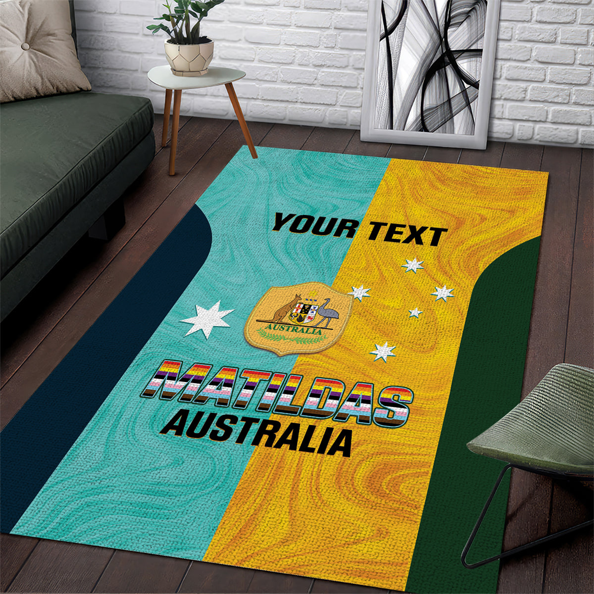 Custom Pride Month Matildas Area Rug Australia Til Its Done Mixed Color