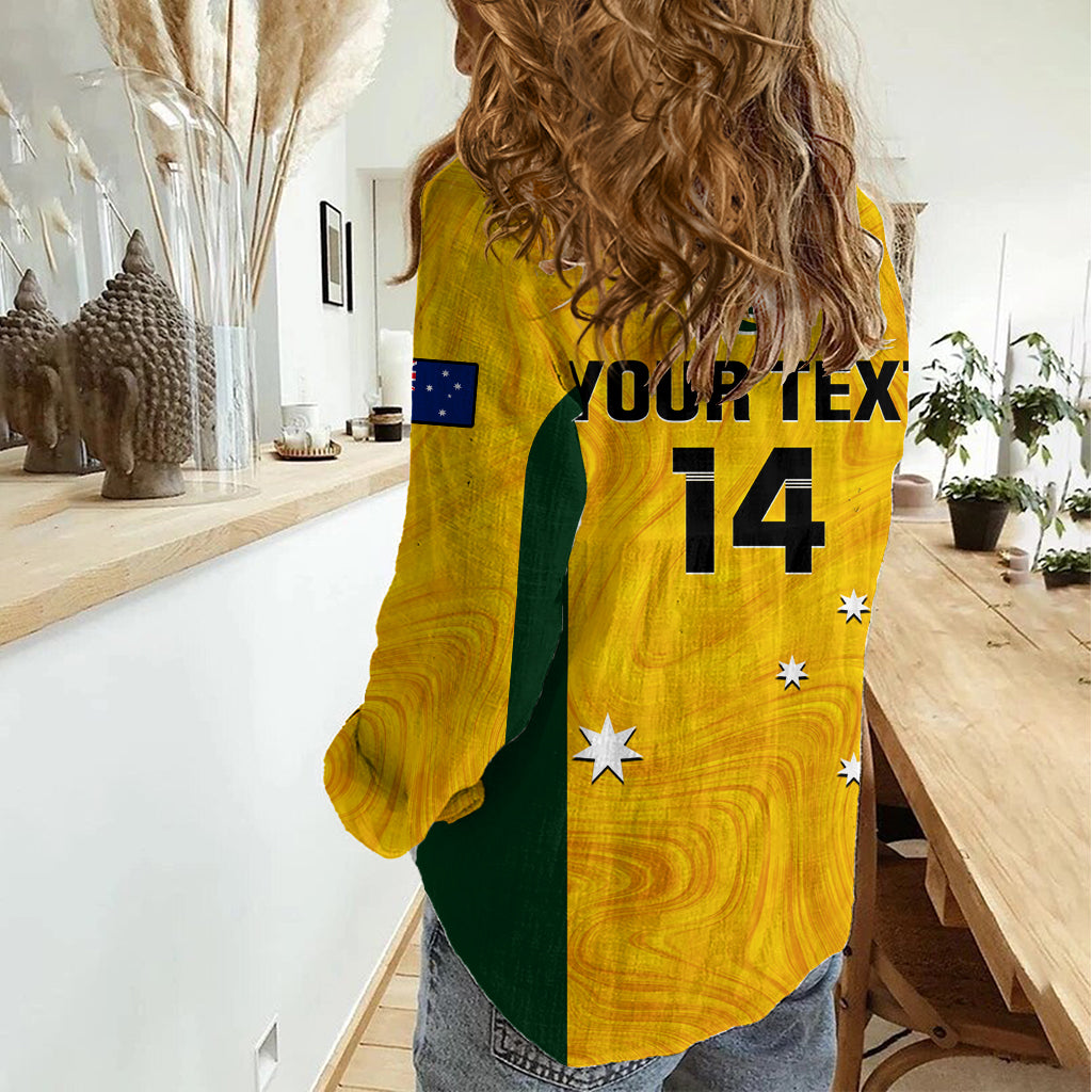 Personalised Australia Soccer Women Casual Shirt Gold Matildas World Cup 2023 Go Champions LT14