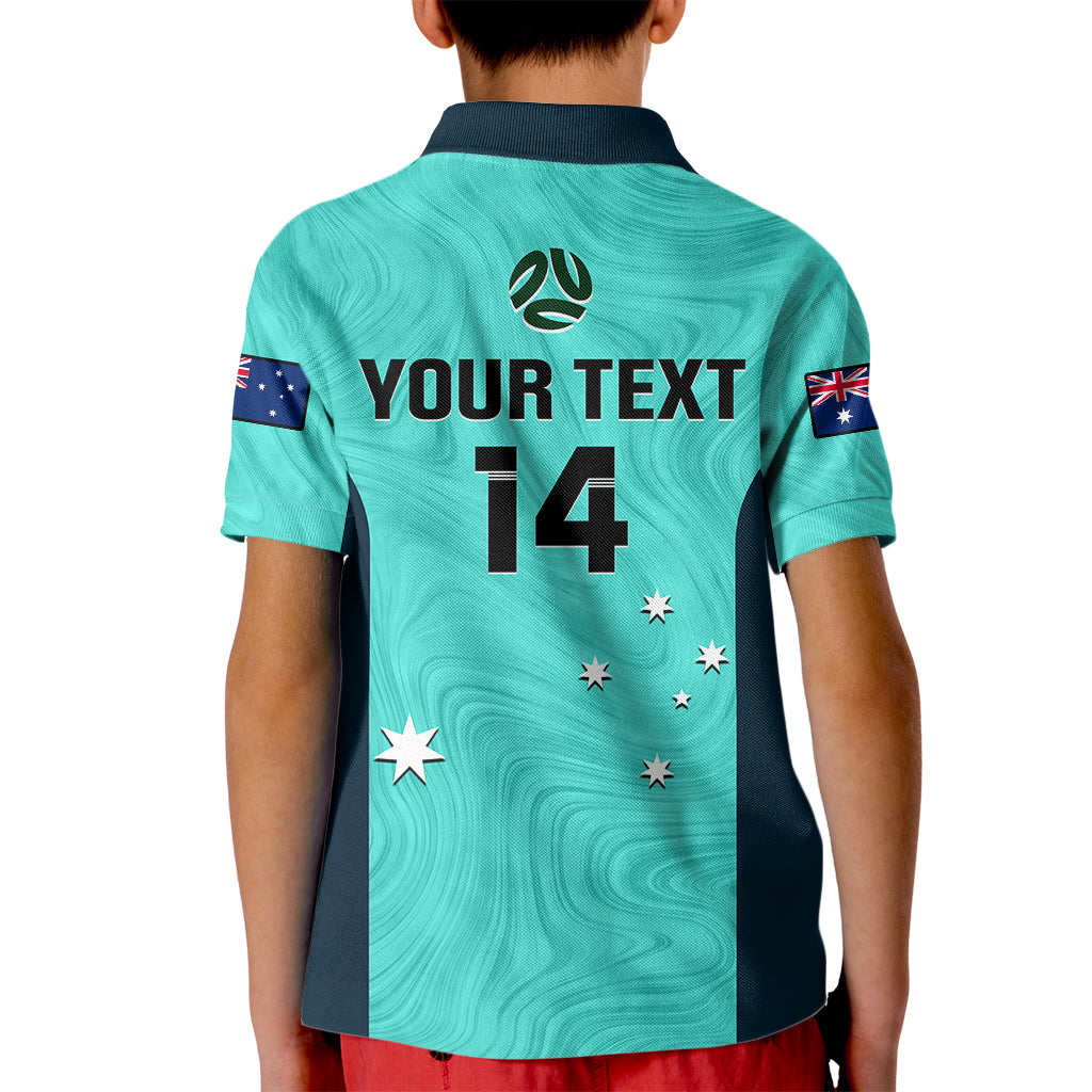 personalised-australia-soccer-kid-polo-shirt-turquoise-matildas-world-cup-2023-go-champions