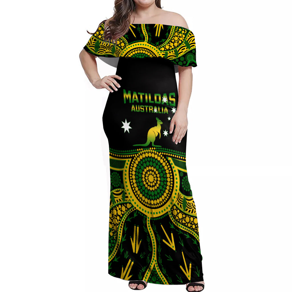 australia-soccer-off-shoulder-maxi-dress-aboriginal-go-matildas-2023-world-cup