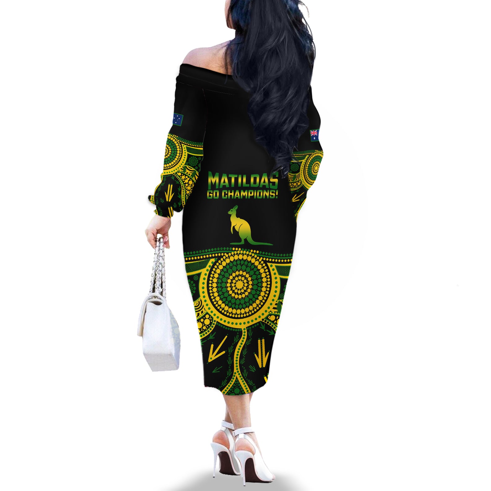 australia-soccer-off-the-shoulder-long-sleeve-dress-aboriginal-go-matildas-2023-world-cup