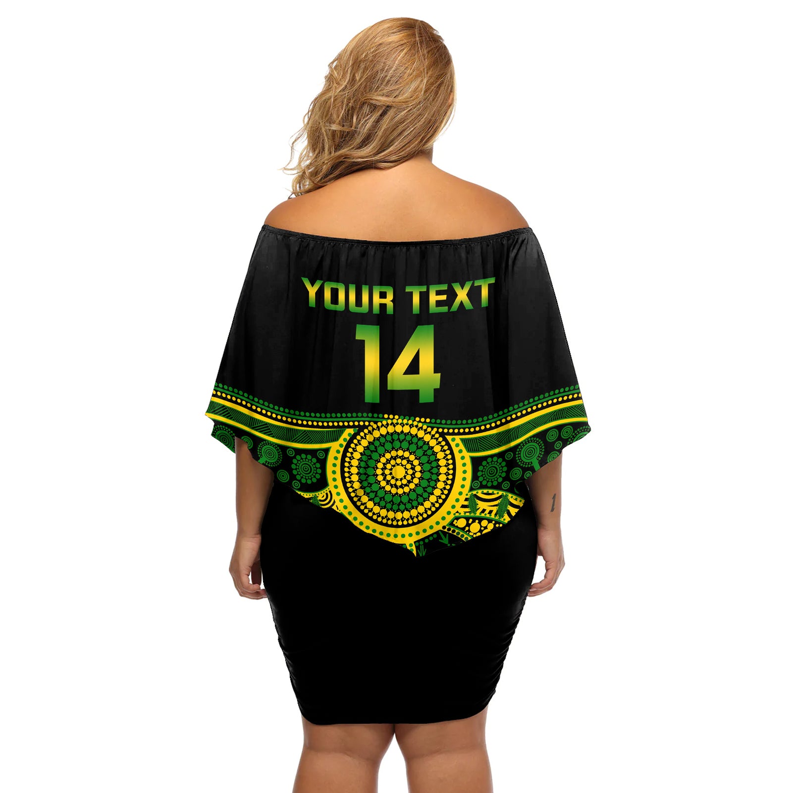 personalised-australia-soccer-off-shoulder-short-dress-aboriginal-go-matildas-2023-world-cup