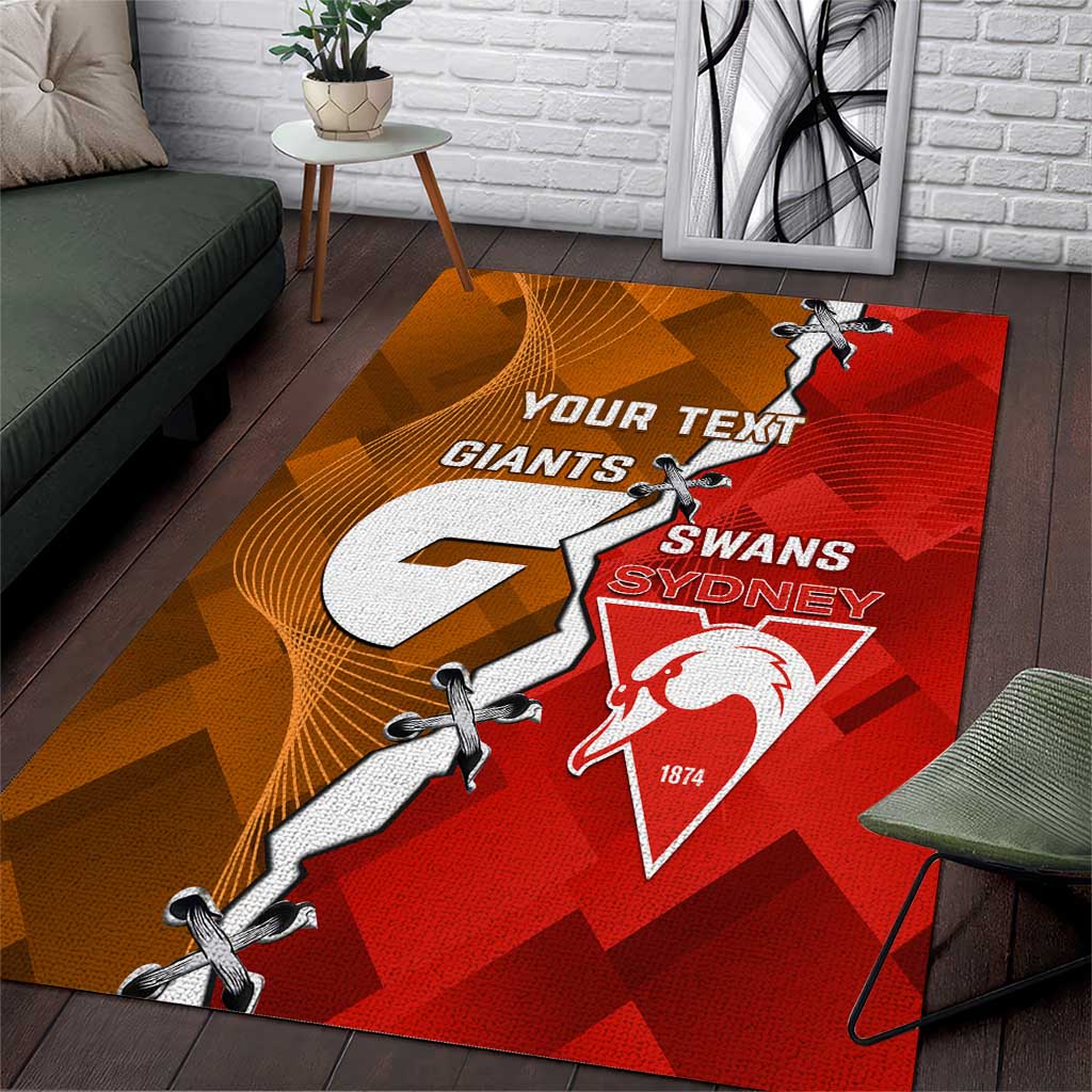 Personalised Giants And Swans Football Area Rug Dynamic Style