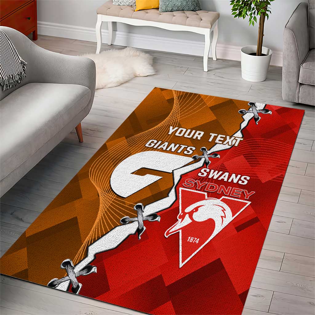 Personalised Giants And Swans Football Area Rug Dynamic Style