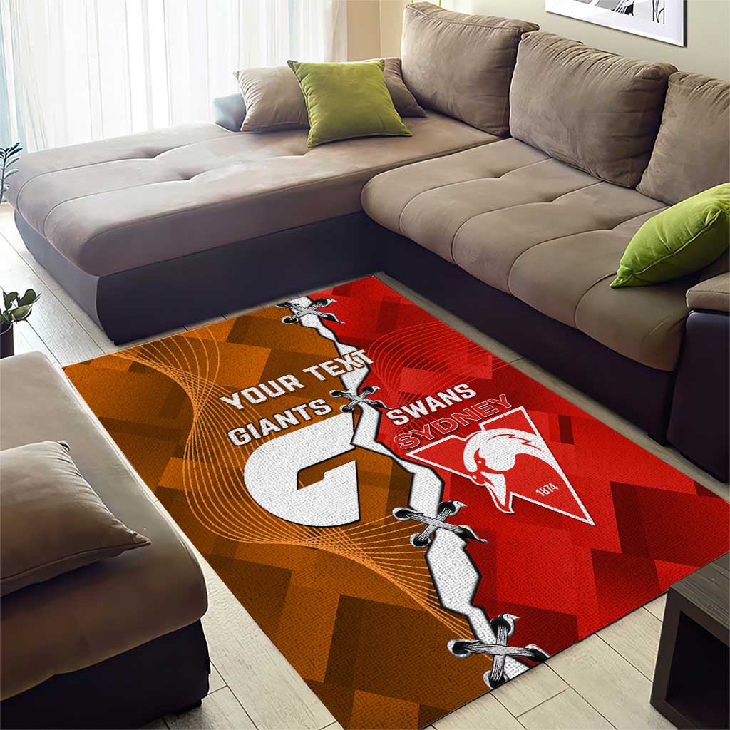 Personalised Giants And Swans Football Area Rug Dynamic Style