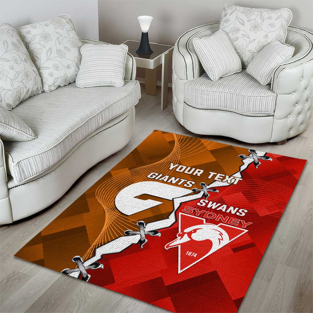 Personalised Giants And Swans Football Area Rug Dynamic Style