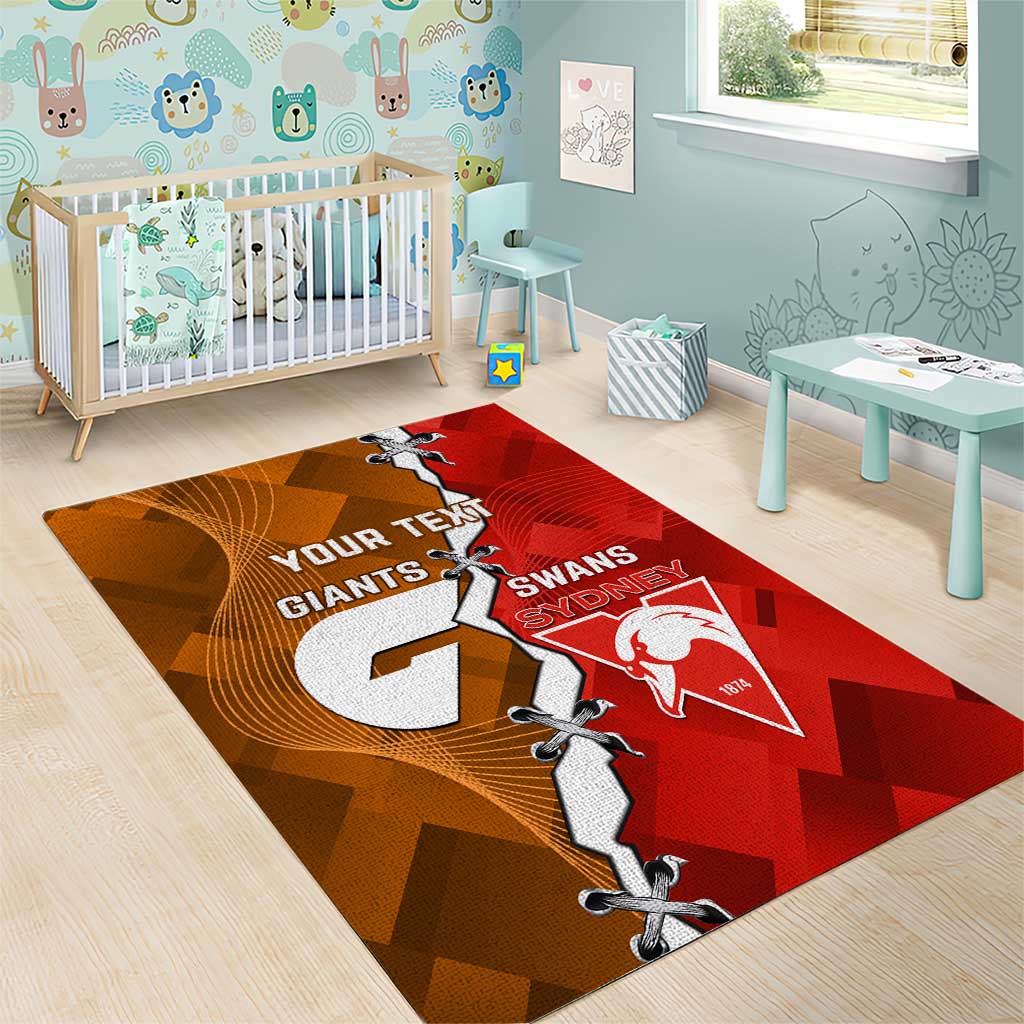 Personalised Giants And Swans Football Area Rug Dynamic Style