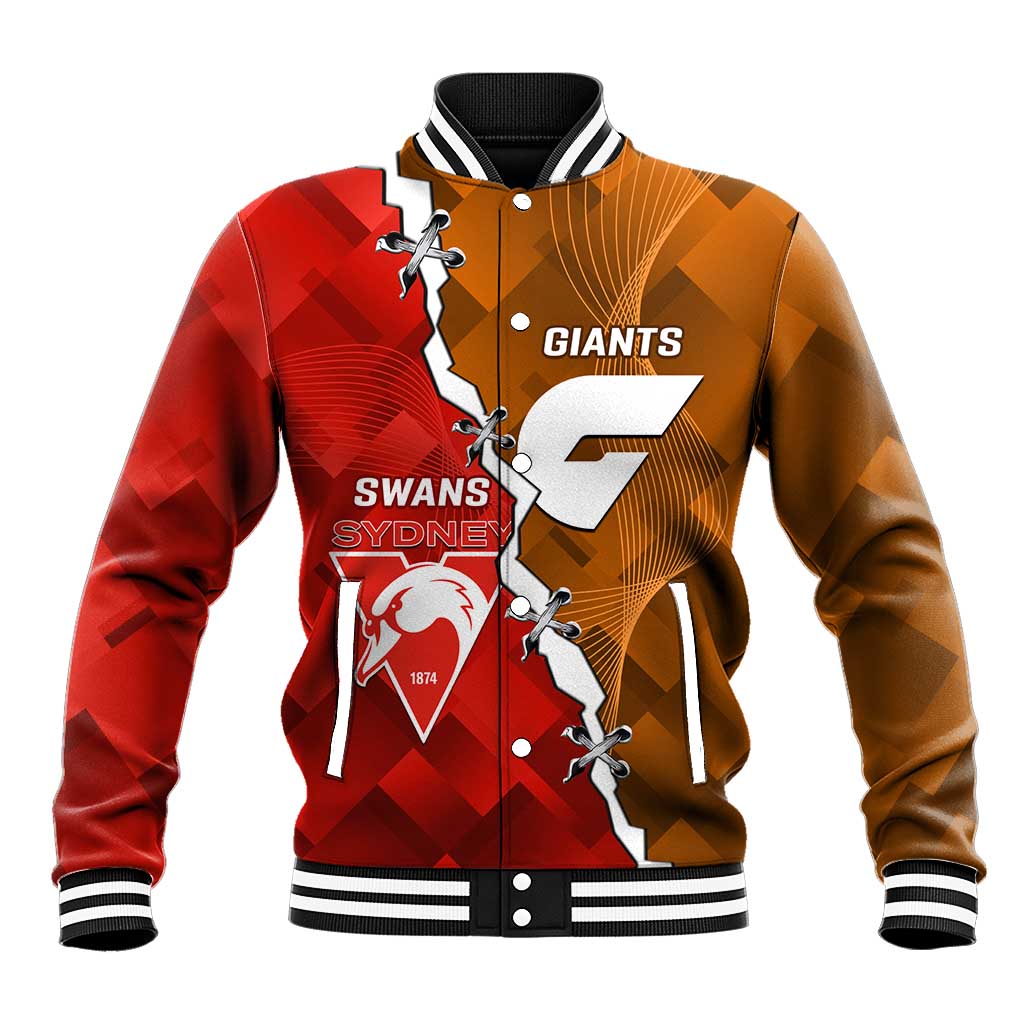 Personalised Giants And Swans Football Baseball Jacket Dynamic Style