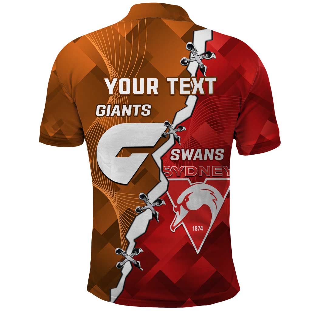 Personalised Giants And Swans Football Polo Shirt Dynamic Style