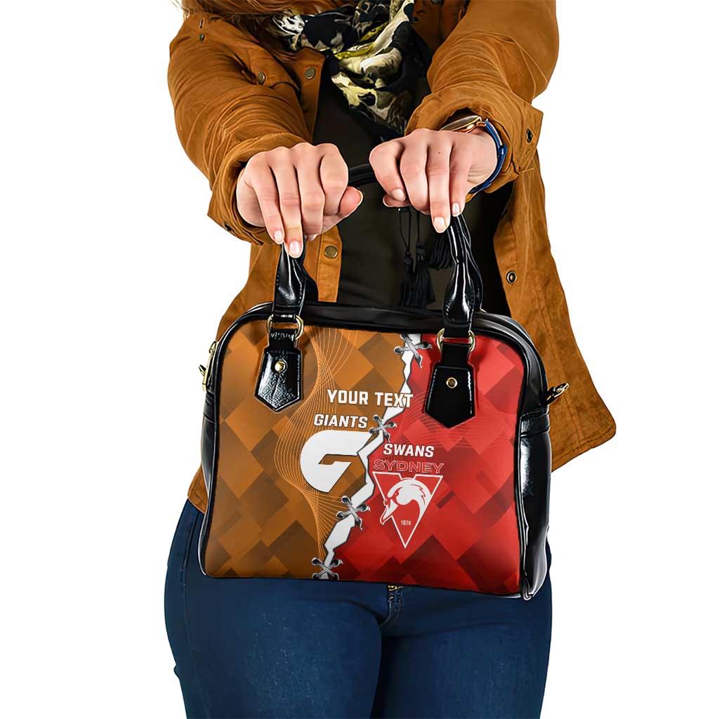 Personalised Giants And Swans Football Shoulder Handbag Dynamic Style