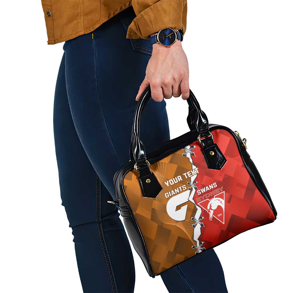 Personalised Giants And Swans Football Shoulder Handbag Dynamic Style