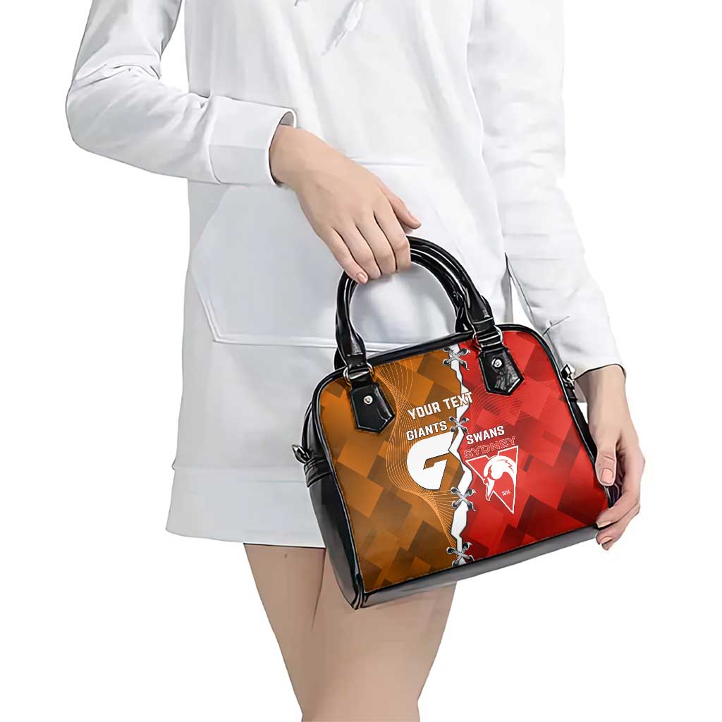 Personalised Giants And Swans Football Shoulder Handbag Dynamic Style