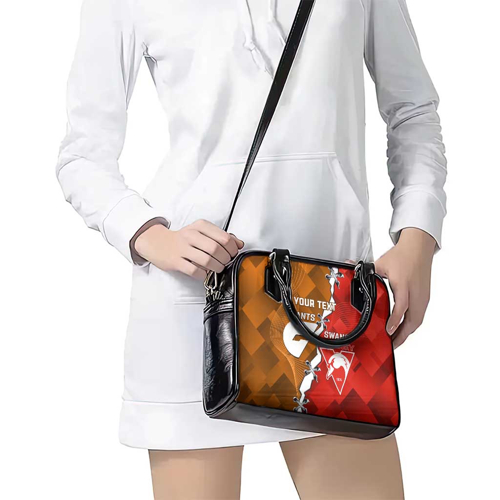 Personalised Giants And Swans Football Shoulder Handbag Dynamic Style