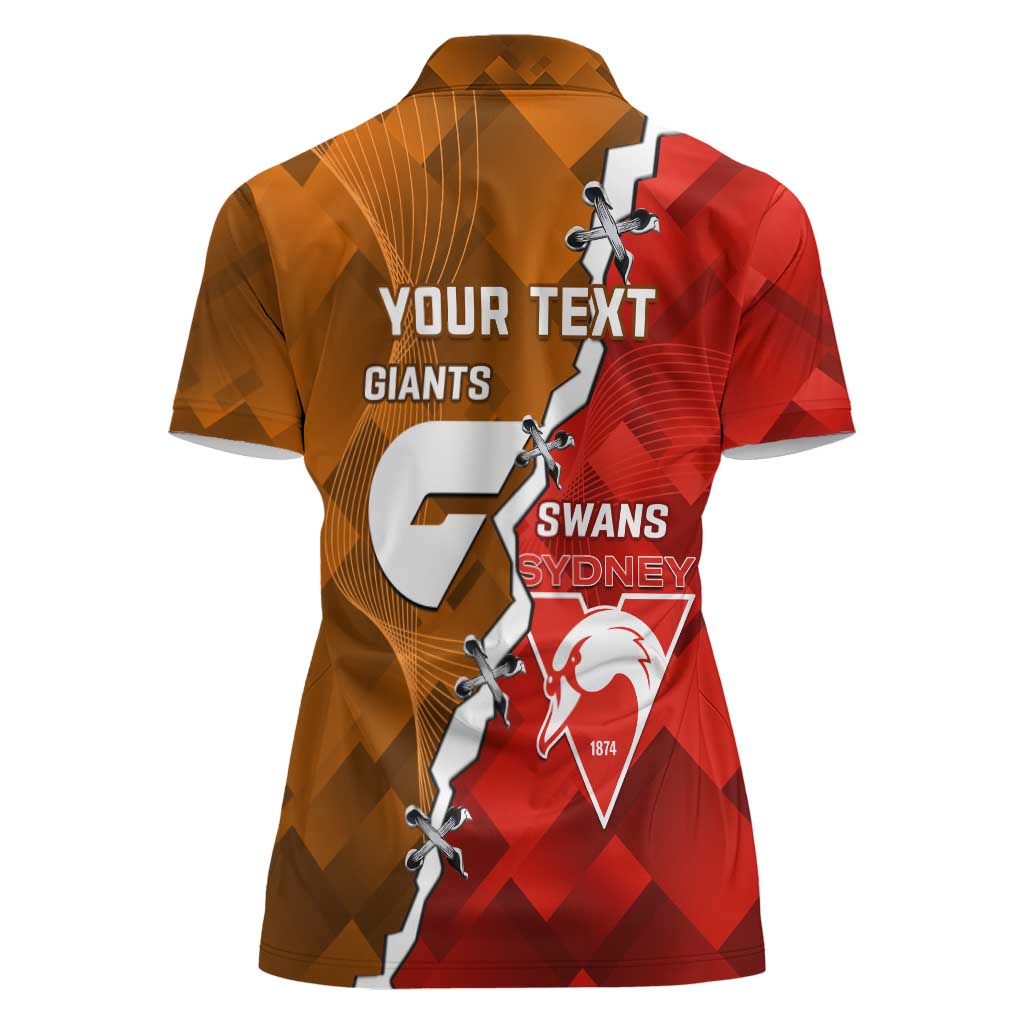 Personalised Giants And Swans Football Women Polo Shirt Dynamic Style