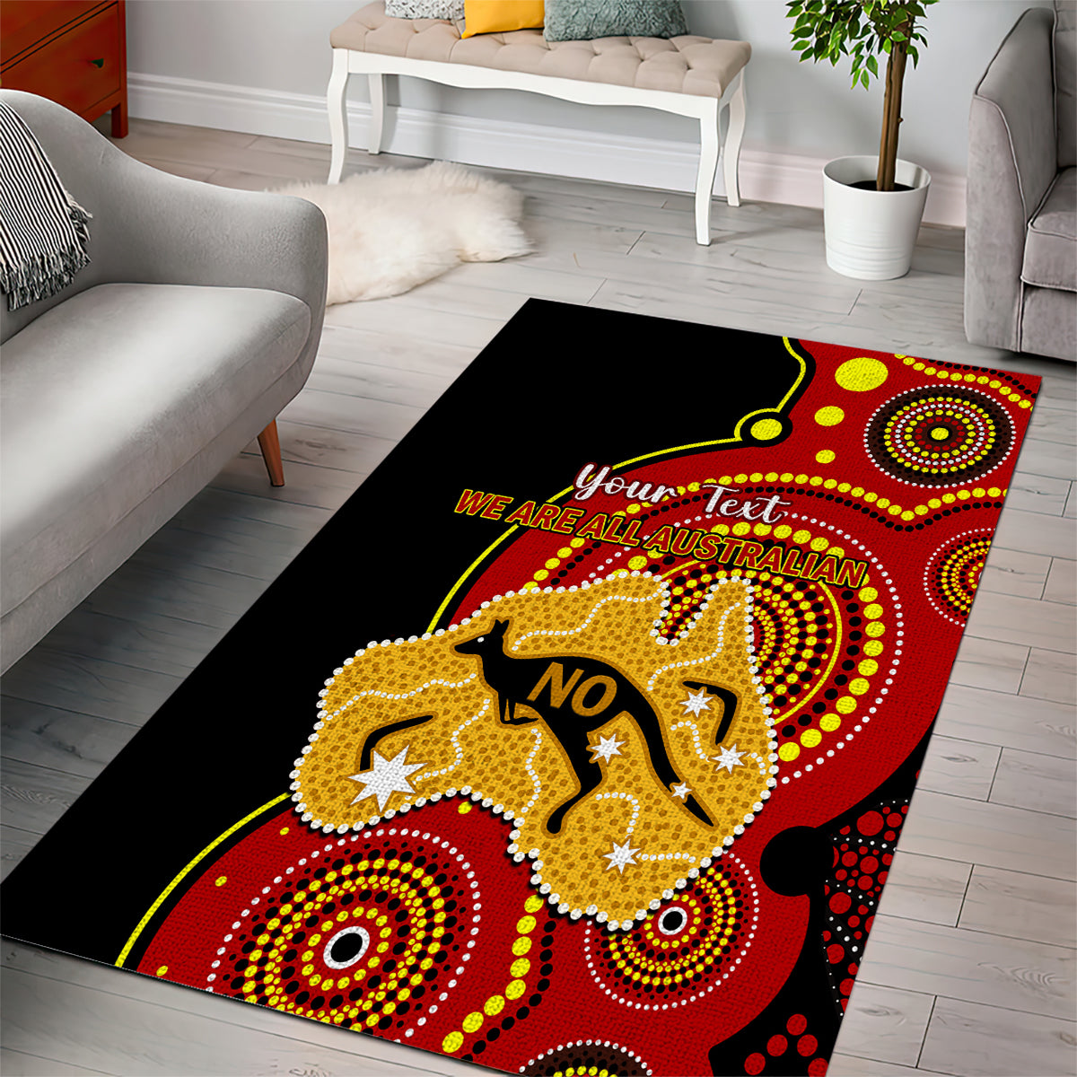 personalised-australia-indigenous-area-rug-we-are-all-australian-vote-no-to-the-voice