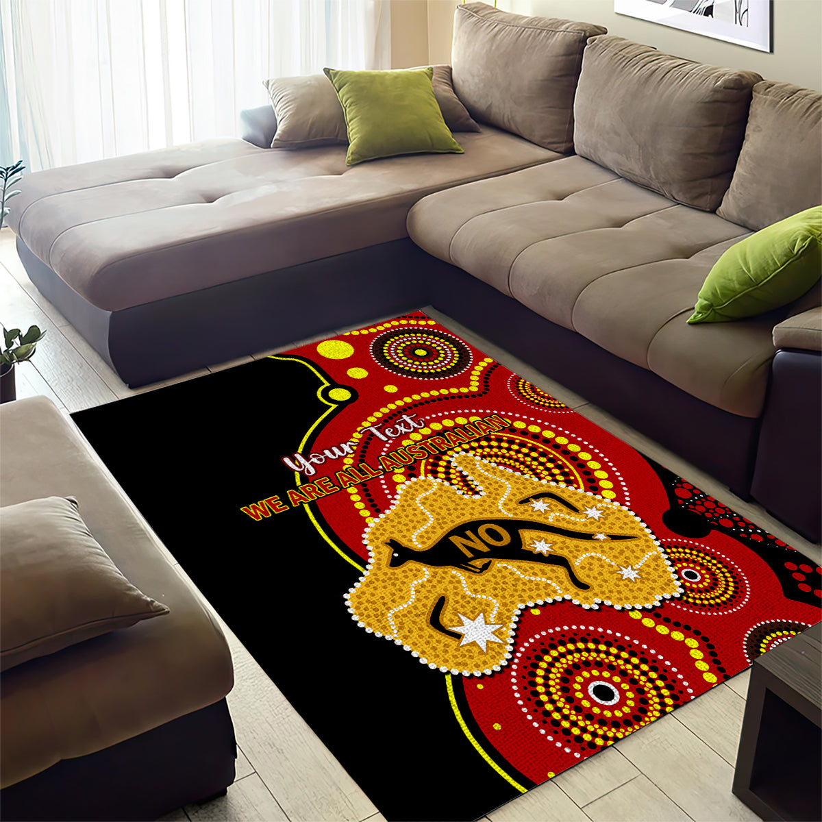 personalised-australia-indigenous-area-rug-we-are-all-australian-vote-no-to-the-voice