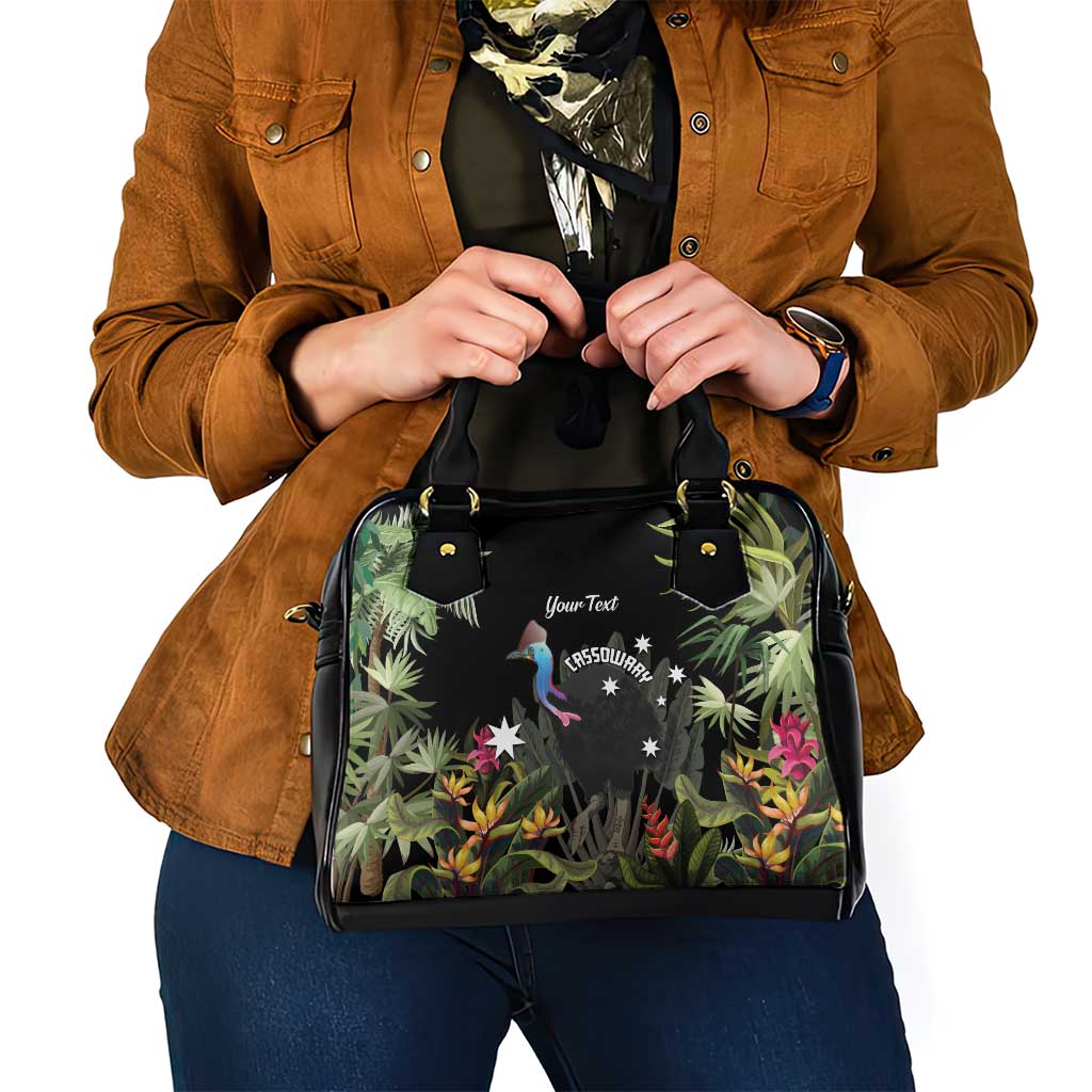 Personalised Australia Cassowary Shoulder Handbag Dinosaur Bird - Rainforest Vibes