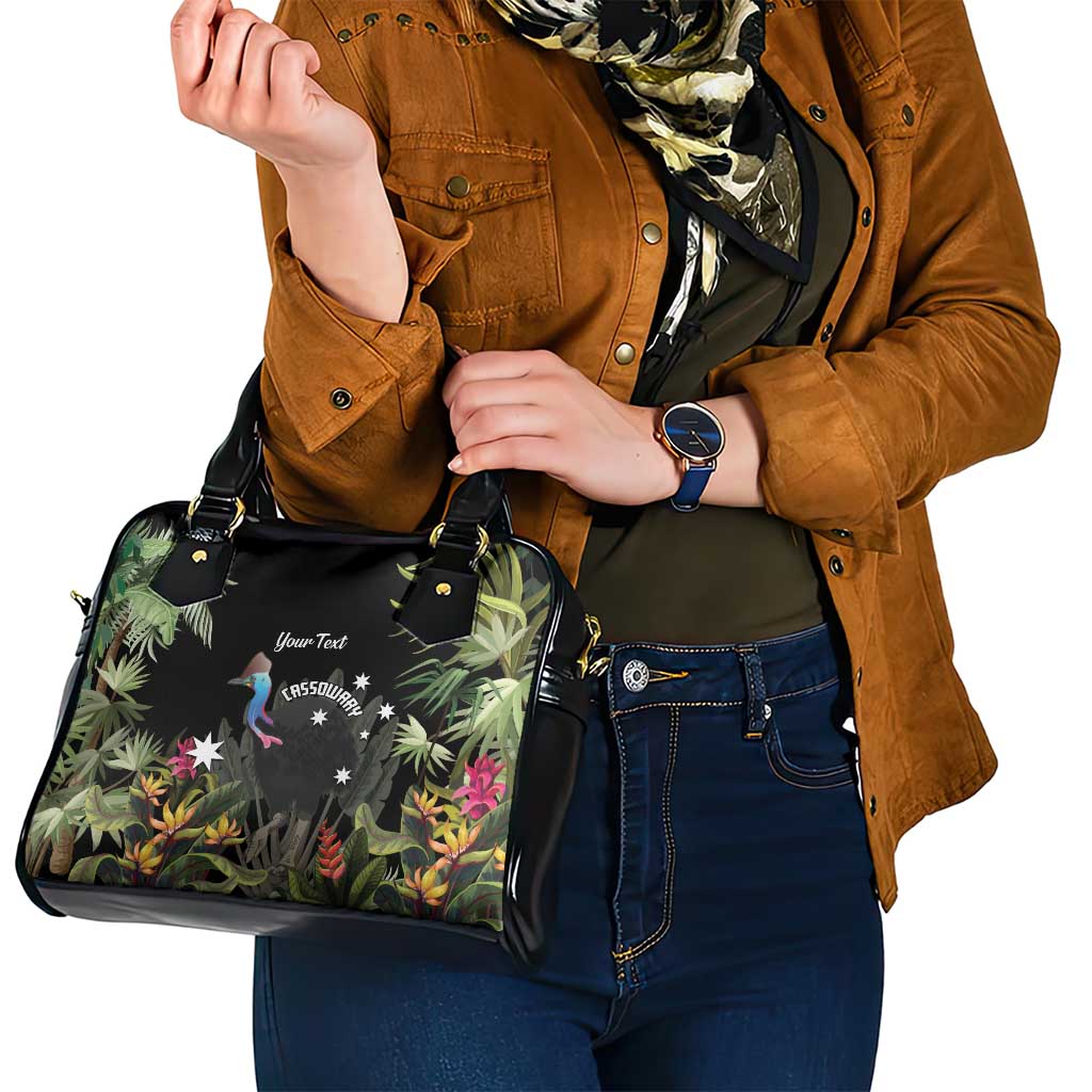 Personalised Australia Cassowary Shoulder Handbag Dinosaur Bird - Rainforest Vibes