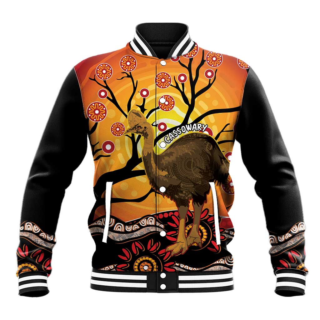 Keeper Of The Rainforest Cassowary Baseball Jacket Aboriginal Art